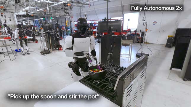 Image for article titled Elon Musk gushes over Optimus robot as Tesla shows off its ability to learn from humans