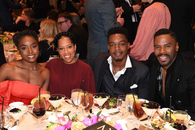 LOS ANGELES, KALIFORNIEN - 4. JANUAR: (LR) Die Schauspieler Kiki Layne, Regina King, Stephan James und Colman Domingo nehmen am 4. Januar 2019 an den 19. jährlichen AFI Awards im Four Seasons Hotel Los Angeles in Beverly Hills in Los Angeles, Kalifornien teil.