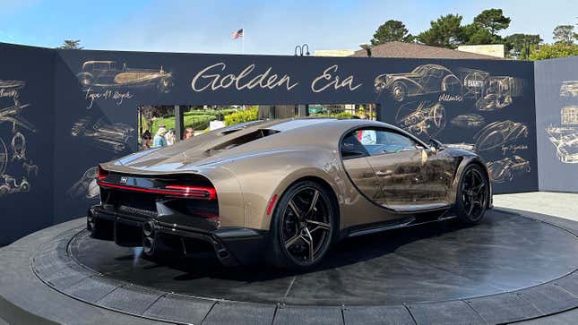 Rear 3/4 view of the Bugatti Chiron Golden Era