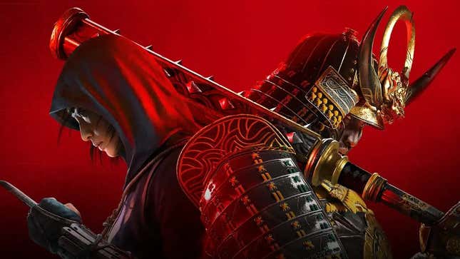 Un samouraï et un ninja apparaissent devant une lumière rouge.
