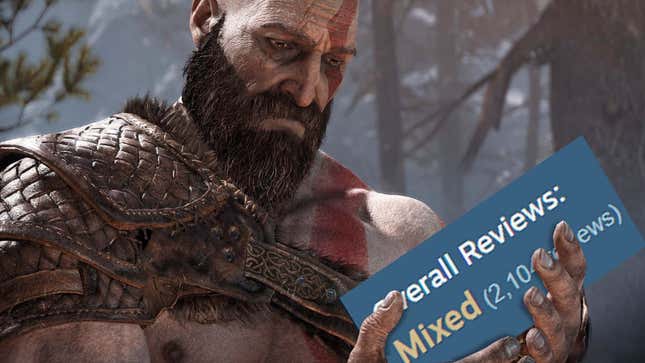 Kratos holds a middling Steam user review score