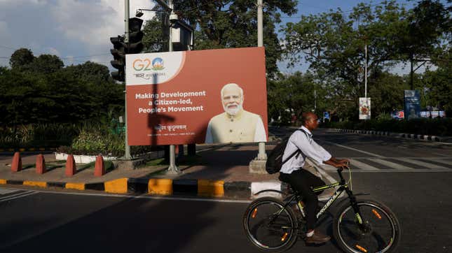 A big marketing blitz for Narendra Modi ahead of elections.