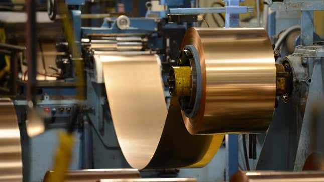 A roll of copper at a Materion plant