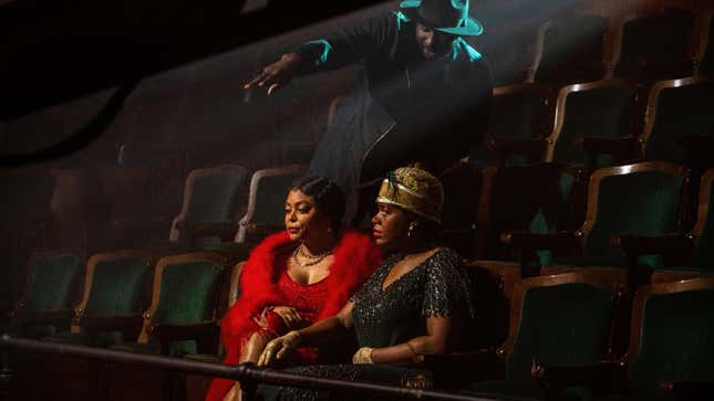 Taraji P. Henson and Fantasia Barrino with director Blitz Bazawule