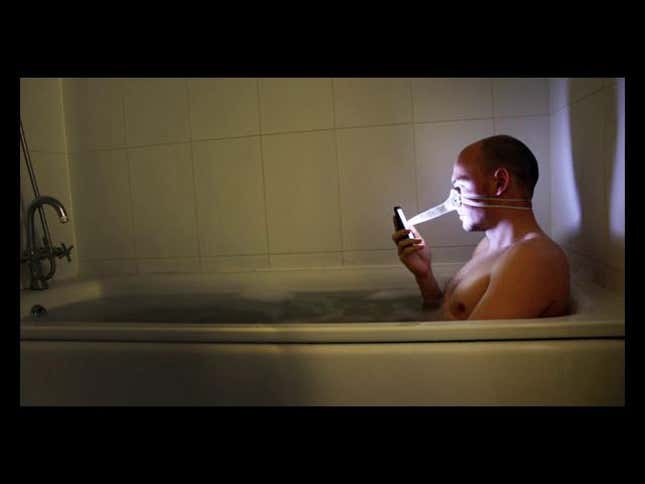 The Finger-Nose Stylus: For When You Simply Must Use Your iPhone In The Bath
