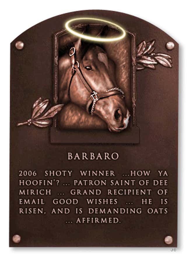 Image for article titled Deadspin Hall Of Fame Inductee: Barbaro