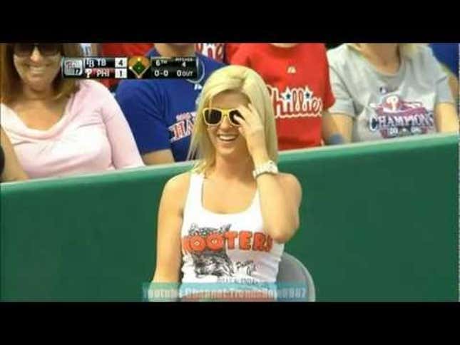 Hooters Ball Girl Sabotages Spring Training Game, Throws Perfectly Fair Ball Into The Stands