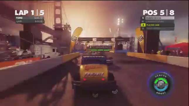 <em>Dirt Showdown</em>'s Commentary is the Audio Equivalent of a Smirnoff Ice and a Popped Collar