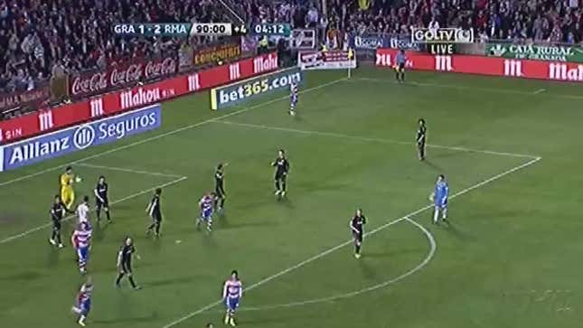 A Granada Player Hit The Ref In The Face WIth A Bottle Of Gatorade After Today's Match Against Real Madrid