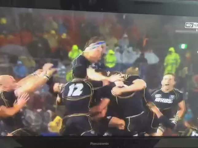 Rugby Celebration Results In Blood-Inducing Flying Head Butt