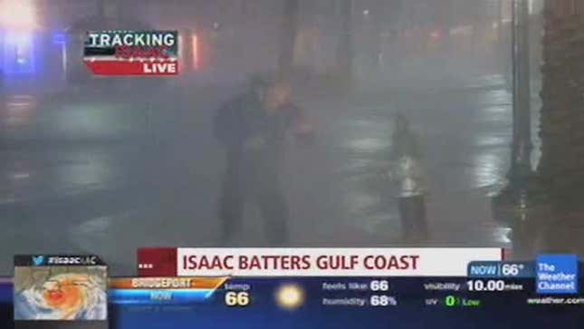 The Weather Channel's Jim Cantore Brings Back Tebowing As A Wind-Avoidance Strategy