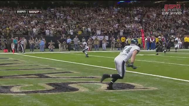 Riley Cooper Was Hiding In The Endzone On The Touchdown That Was Called Back For An Illegal Forward Pass