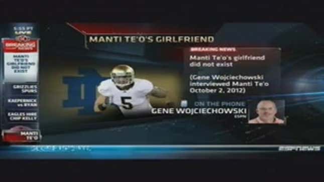 ESPN Reporter On Te'o Story: "Short Of Asking To See A Death Certificate, I'm Not Sure What Most People Would Do Differently"
