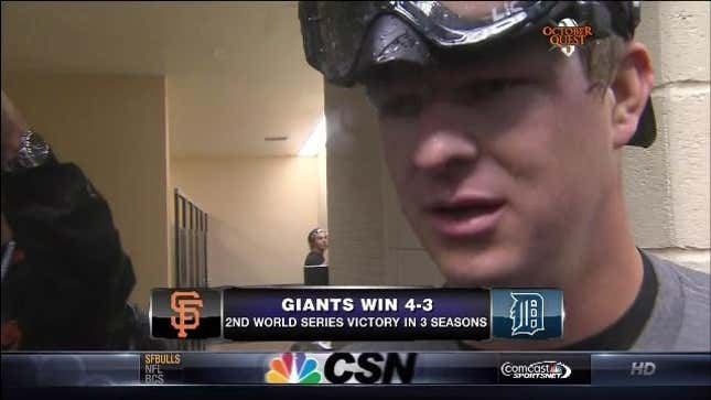 CSN Interviewed Matt Cain While A Urinating Ryan Theriot Looked On