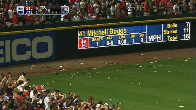 Braves Fans Attack Umpires With Garbage After Worst Infield Fly Call Ever