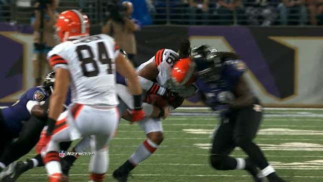 Somehow Josh Cribbs Woke Up And Walked Away From This Brutal Head-Crunching Hit