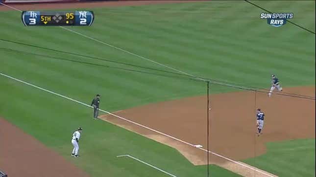 Here's Umpire Jerry Meals Trying To Avoid To A Ball And Instead Incurring The Wrath Of Yankees Fans