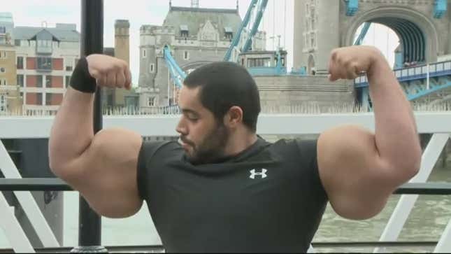 This Egyptian Bodybuilder Has The World's Most Freakishly Large Biceps