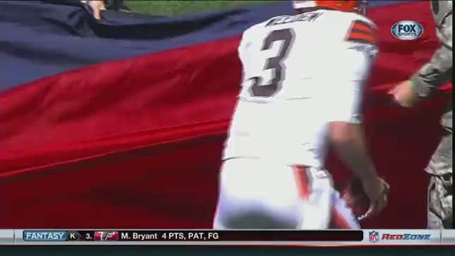 Let's Count How Many Metaphors We Can Make Out Of Brandon Weeden Being Trapped Under A Giant American Flag