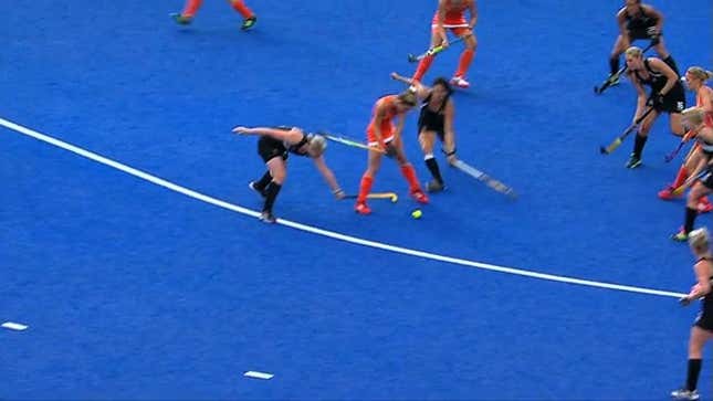 Field Hockey Player Ends Up Bloody After Getting Whacked On The Head With A Stick
