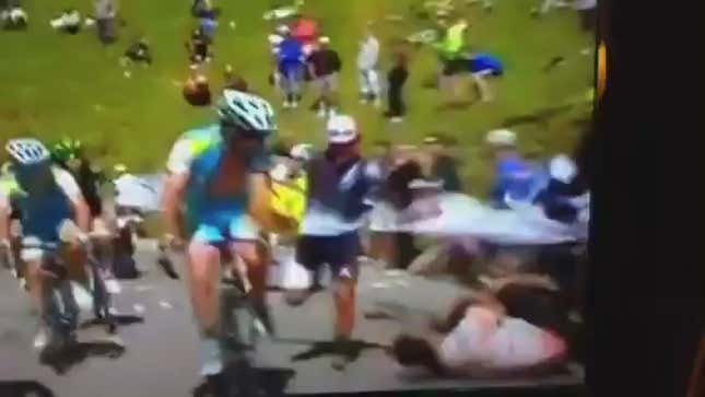 Caution: Running Alongside Bikers At The Tour De France May Result In Face Planting