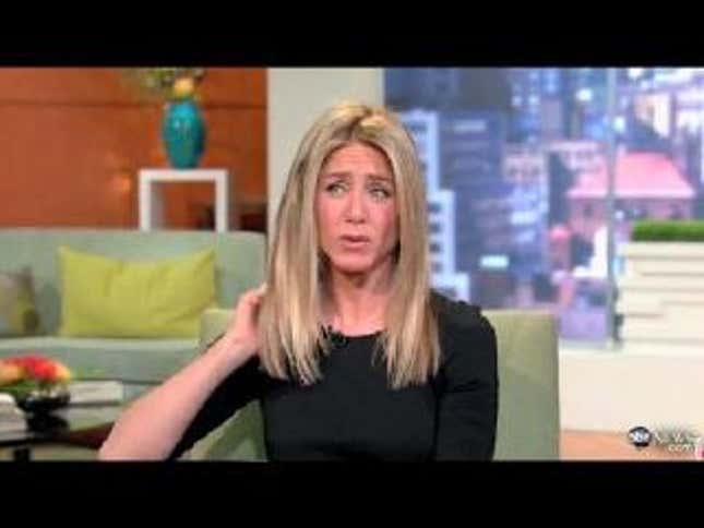 Jennifer Aniston Cannot Stop Touching Her Hair