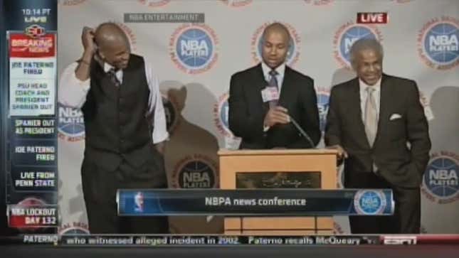 Derek Fisher's Broken Mic Means He Can't Tell You That Nothing Happened In NBA Negotiations