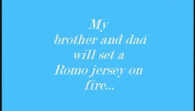 Watch A Father And Son Practice The Age-Old Texas Tradition Of Burning A Tony Romo Jersey Together