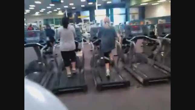 Belligerent Galloping Lady Demonstrates The Funniest Way To Use A Treadmill