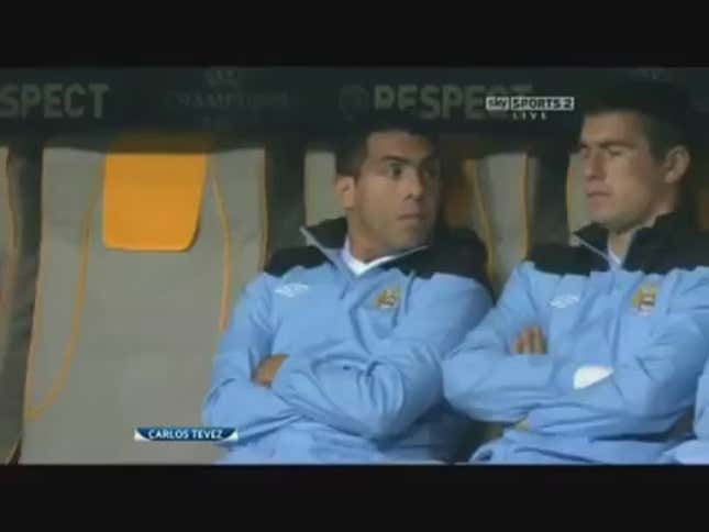 Carlos Tevez Refused To Play In Manchester City's Champions League Match Today