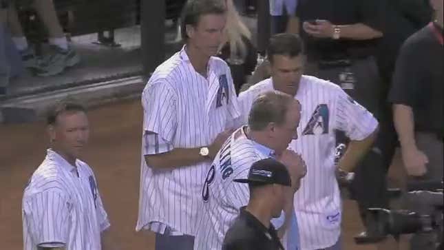 Fat Curt Schilling Air-Mails A Ceremonial First Pitch