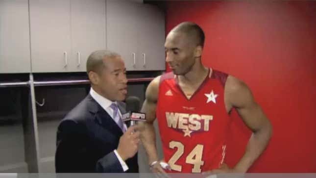 Here's Kobe Bryant Getting A Little Testy With Reporters Last Night