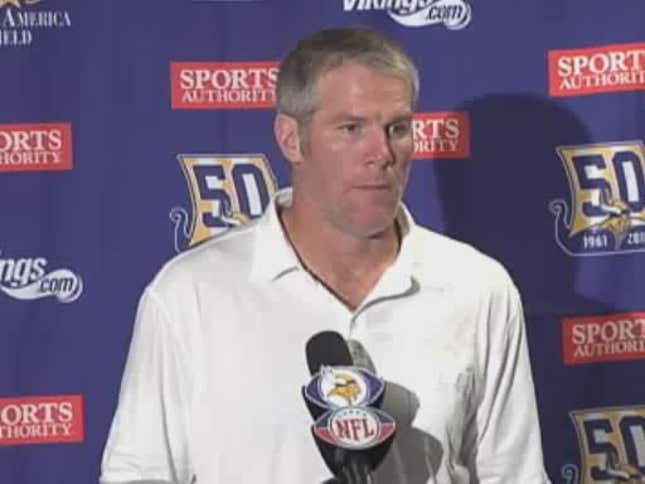 Here's The Most Awkward Moment From Last Night's Brett Favre Press Conference