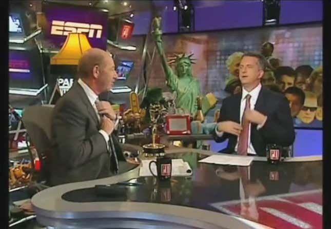 Here's A Video Of Tony Kornheiser Teaching Bill Simmons How To Wear A Tie
