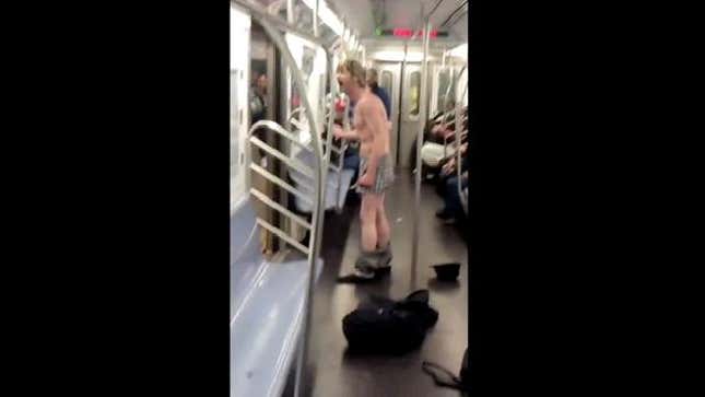 Berserk Naked Racist Wig-Out Marks Another Day on the NYC Subways