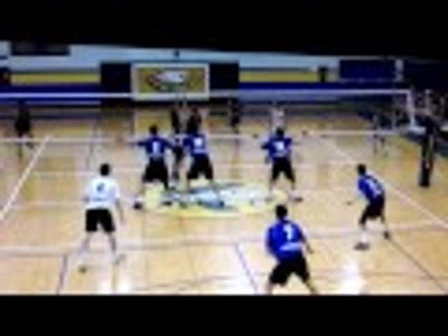 Volleyball Player Takes Spike To The Face