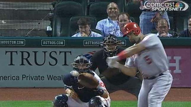 Astros Fan Behind Home Plate Really Wants You To See His Fake Dong