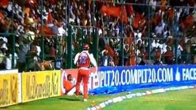 Cricket Cheerleader Gets Smacked On Head With Cricket Ball