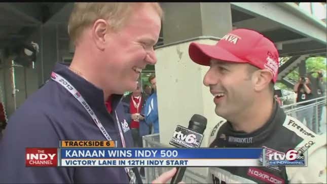 Indy 500 Winner Tony Kanaan To Reporter: "I'm Gonna Get Hammered"
