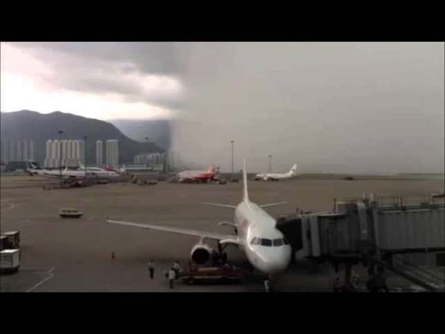 Massive Rain Storm Swallows Hong Kong Airport