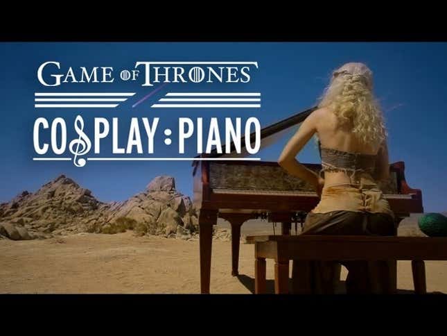 Watch the Khaleesi Play Piano in the Desert of Your <em>GoT</em> Dreams