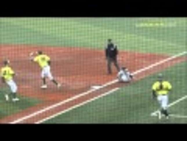 College Pitcher Gets Ball Stuck In Glove On Comebacker, Throws Entire Glove To First