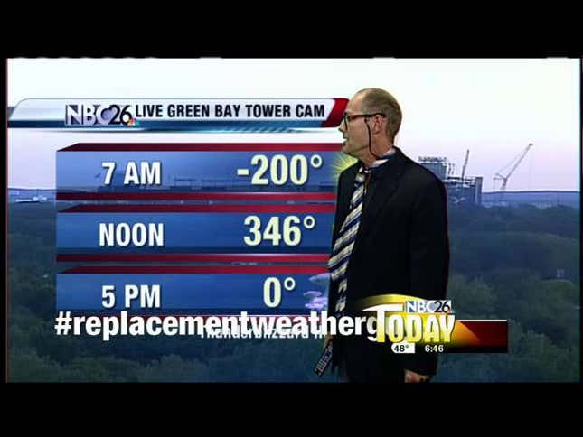 Green Bay News Station Uses "Replacement Weatherguy"