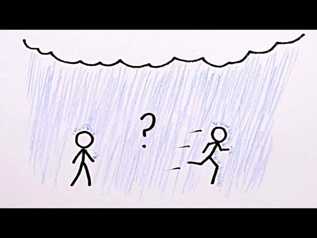 Do You Get Less Wet Walking or Running in the Rain?