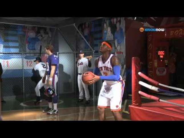 Because This Stuff Never Gets Old, Here's Carmelo Anthony Scaring People By Pretending To Be A Wax Figure
