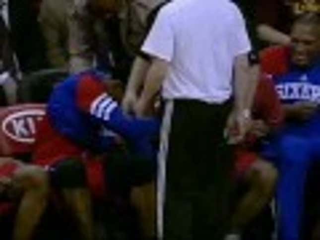 Lou Williams Tries To Sit, Andre Iguodala Yanks His Seat