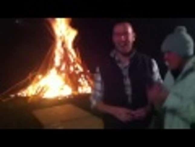 This Is the Dumbest and Most Awesome Way to Light a Bonfire
