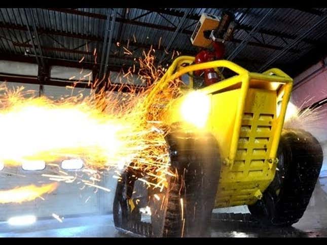 This Robotic Mini-Tank Extinguishes Deadly Fires with 600 Gallons of Water a Minute