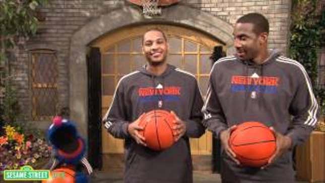 Lockout Latest: Amar'e And Carmelo Make Adorable <i>Sesame Street</i> Appearance