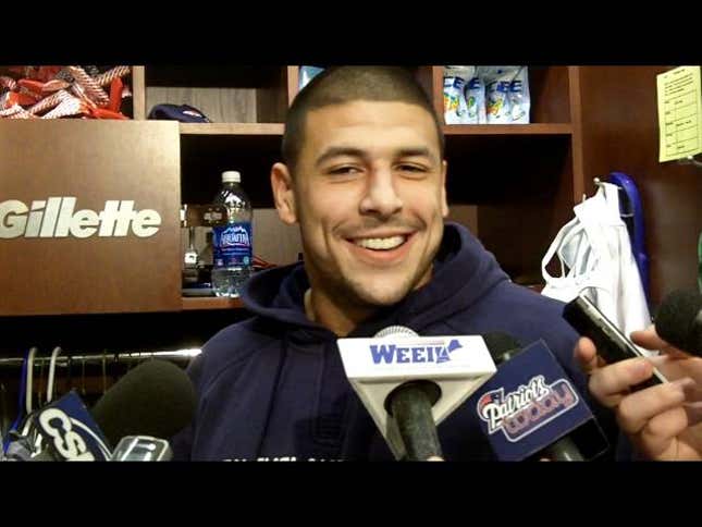 What The Boston-Area Papers Wrote About An Interview In Which Aaron Hernandez Had Nothing To Say Except "Aaaahuuugh"